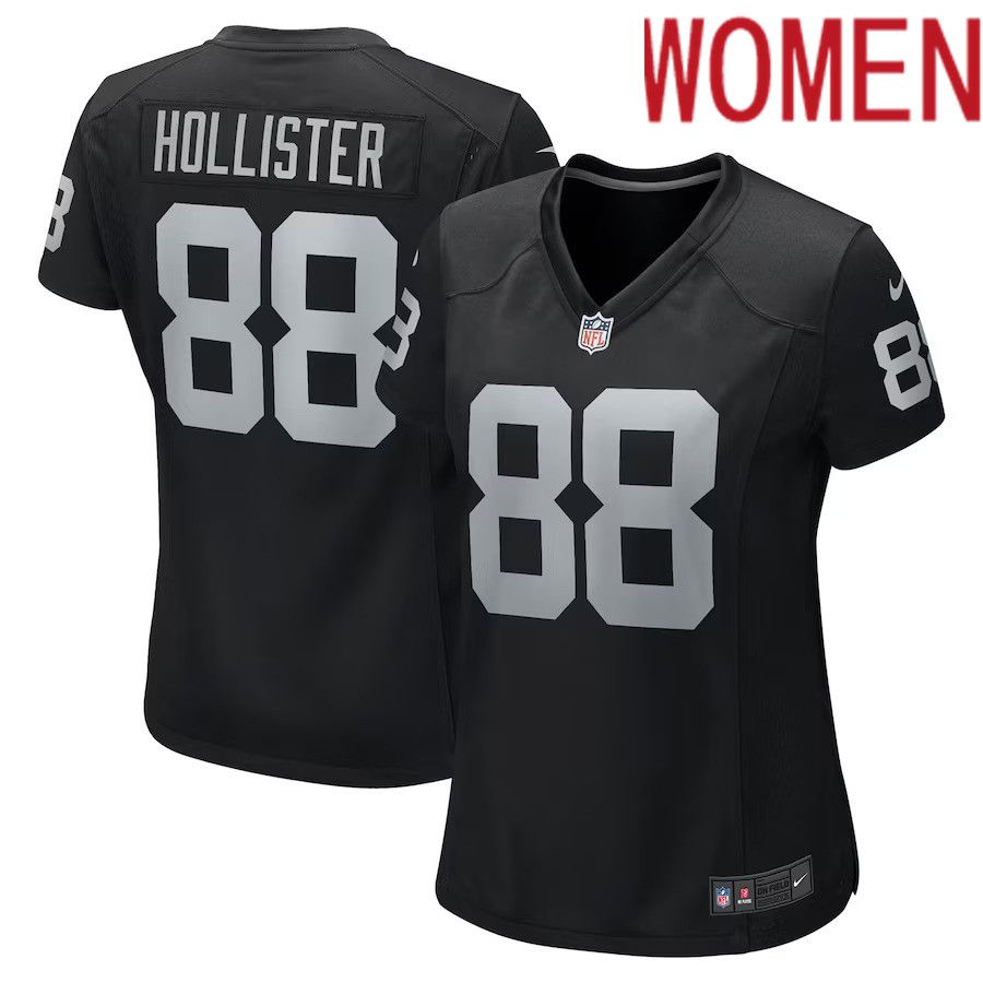 Women Las Vegas Raiders 88 Jacob Hollister Nike Black Game Player NFL Jersey